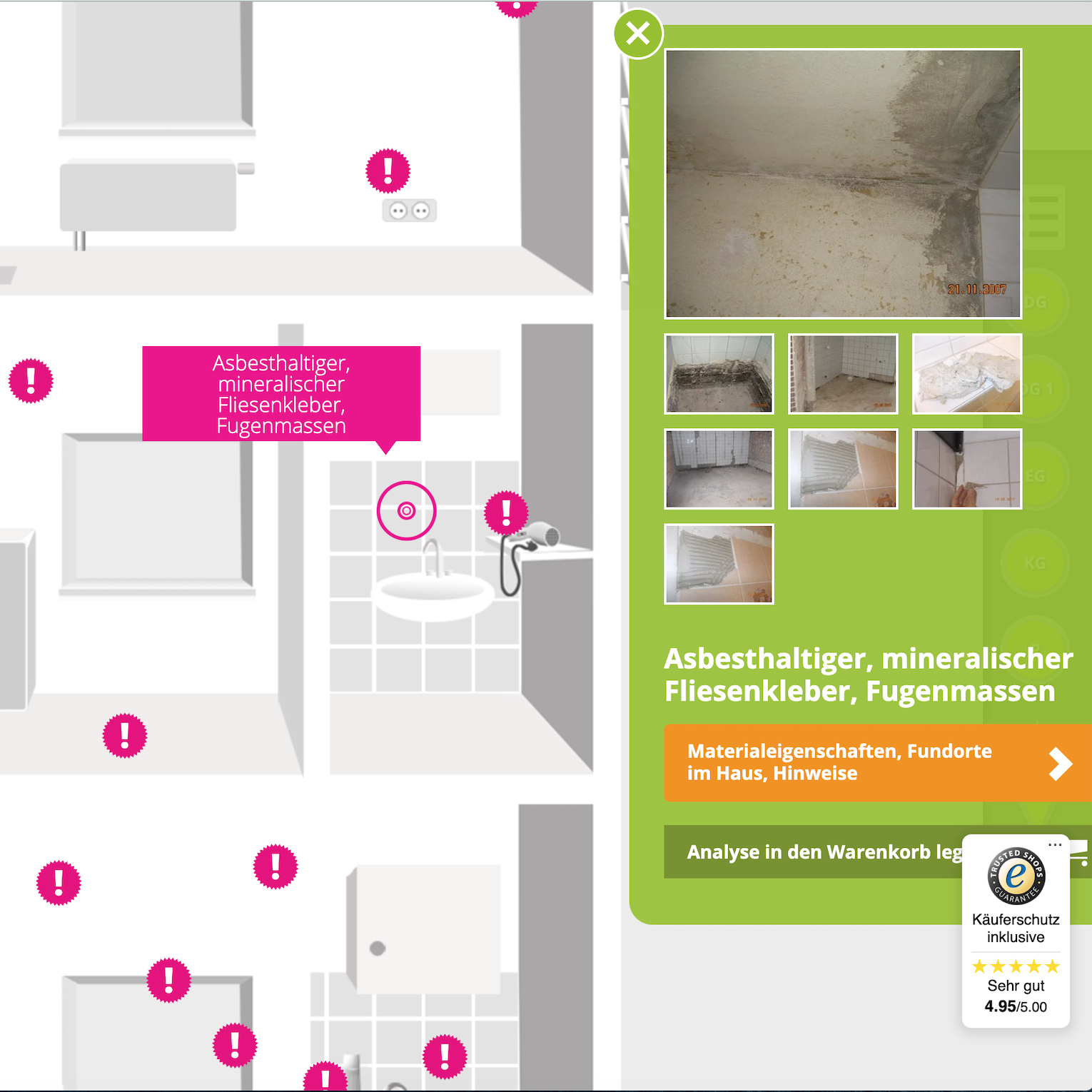 Infografik: Wo steckt Asbest im Haus? 